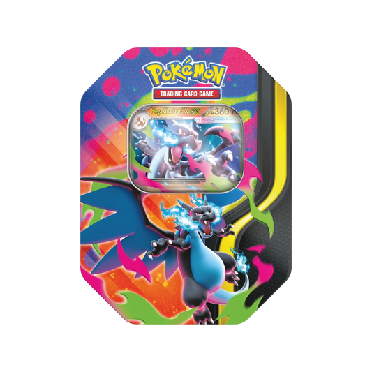 Mega Charizard X ex (black/blue) – Tin (English)